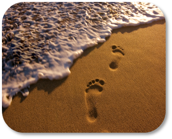 Image of footprints in the sand